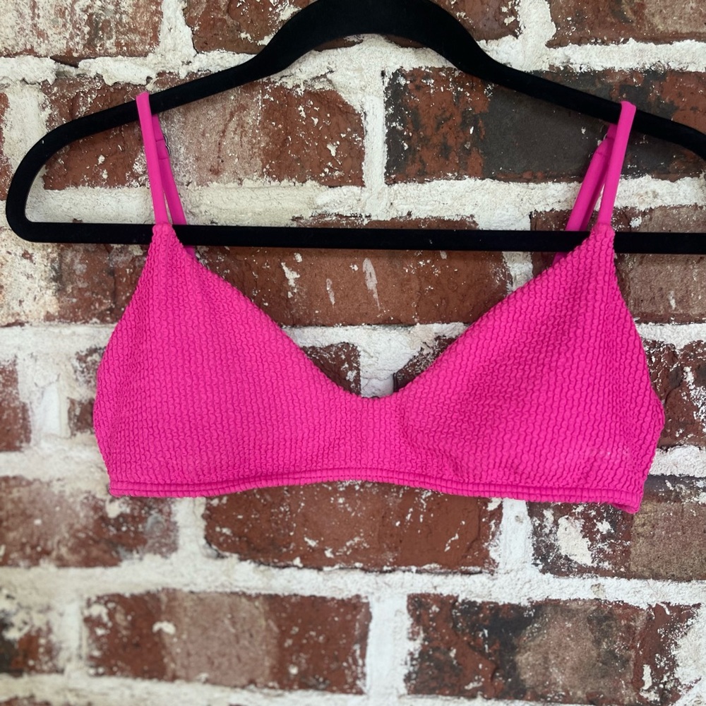 Billabong Hot Pink Ribbed Bikini Top